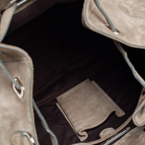 RALPH LAUREN Grey Suede Drawstring Tote - Picture 7 of 9